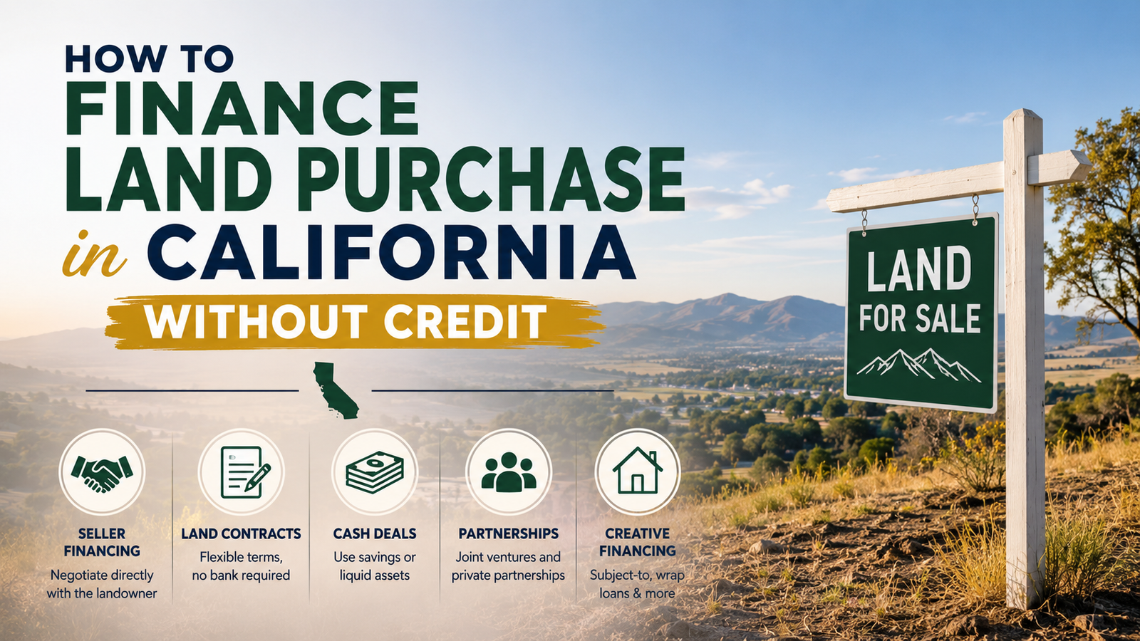 Finance Land Purchase in California Without Credit