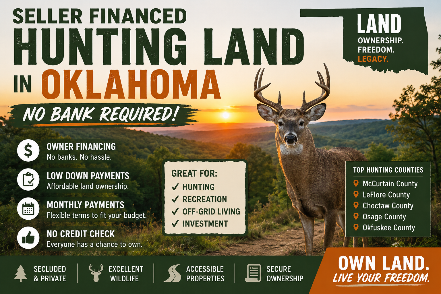 Seller Financed Hunting Oklahoma (No Bank)
